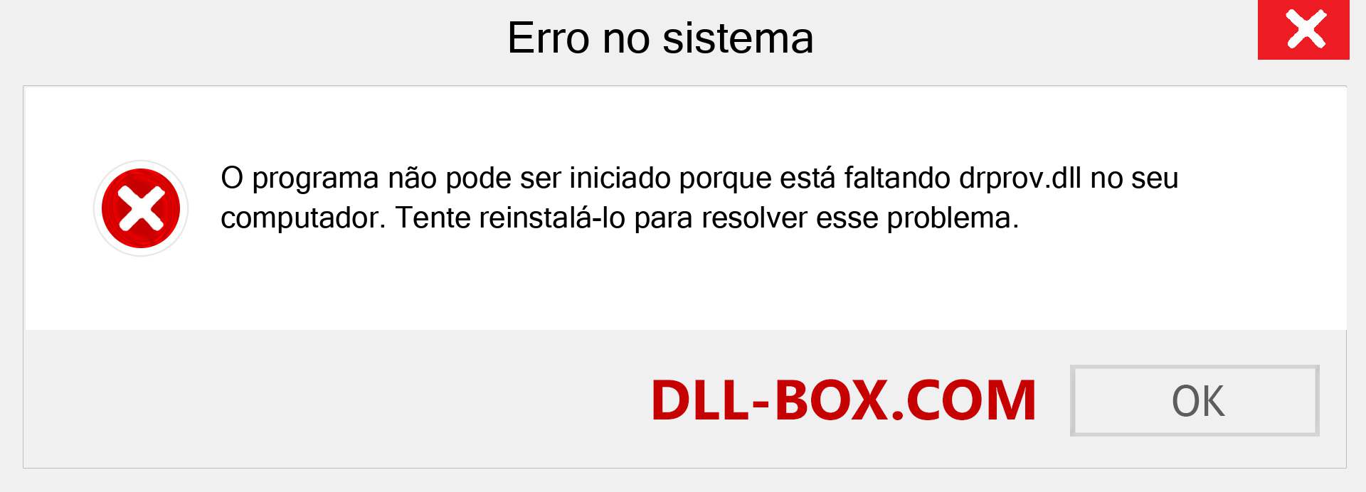 Arquivo drprov.dll ausente ?. Download para Windows 7, 8, 10 - Correção de erro ausente drprov dll no Windows, fotos, imagens